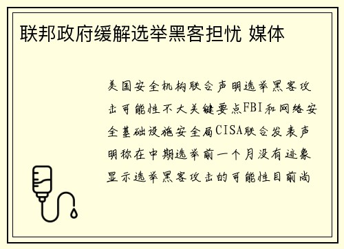 联邦政府缓解选举黑客担忧 媒体
